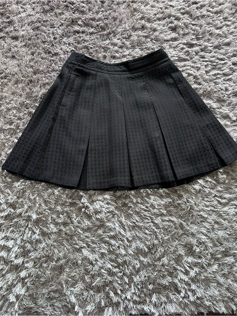 Jacob Chic Black Circle Skirt with Pleated Panels